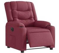 vidaXL Fauteuil inclinable électrique - Rouge bordeaux tissu