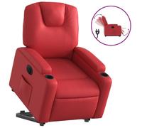 Fauteuil inclinable électrique rouge similicuir