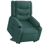 vidaXL Fauteuil inclinable électrique en tissu vert foncé