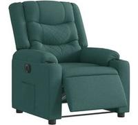 vidaXL Fauteuil inclinable électrique en tissu Vert foncé