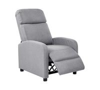 Fauteuil Inclinable en Lin Synthétique Dossier et Repose-Pieds Réglables Structu