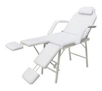 vidaXL Fauteuil de Podologie Blanc Crème Chaise Pliante Fauteuil Esthétique