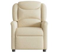 Fauteuil inclinable en tissu - vidaXL - Crème - 78x95x100 cm - Inclinaison manuelle 135° - Poche latérale