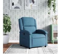 Fauteuil inclinable en velours - vidaXL - Bleu - Inclinaison manuelle 135° - Poche latérale - 71x86,5x99,5 cm