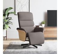 Fauteuil Inclinable Manuel avec Repose-Pieds Taupe Tissu Pivotant 360 | Cadre contreplaqué et métal, dossier 105-125 degrés, rembourrage généreux, tissu respirant, rotation libre