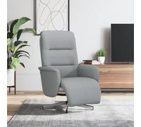 Fauteuil Inclinable Manuel Gris Clair en Tissu avec Repose-Pieds Pivotant | Cadre contreplaque et metal stable, tissu respirant durable, dossier inclinable 105-125 degres, assise rembourree chaleureuse