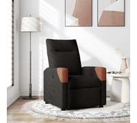 Fauteuil inclinable manuel très confortable pour salon et chambre, tissu respirant noir, inclinaison 135°, repose-pieds réglable, cadre solide, charge max 110 kg, design moderne et relaxant