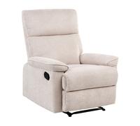 Fauteuil Inclinable Moderne avec Repose-Pieds et Dossier Réglable en Tissu Beige