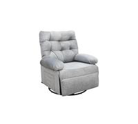 Fauteuil inclinable pivotant en tissu gris avec dossier capitonné - Longueur 90 x Hauteur 107 x Profondeur 84 cm- -