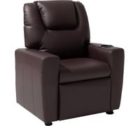 Fauteuil inclinable pour enfants en cuirPolyuréthaneavec porte-gobelet (marron)