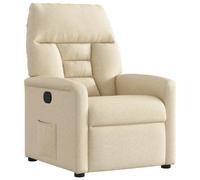 Fauteuil inclinable VidaXL - Crème Tissu