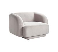 Fauteuil Incurvé Glam Style Art Déco avec Accoudoirs en Tissu Gris Skjanes