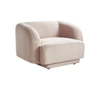 Fauteuil Incurvé Glam Style Art Déco avec Accoudoirs en Tissu Taupe Skjanes