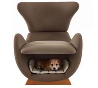 Fauteuil individuel style animal, tissu résistant aux griffes, refuge pour chats et petits chiens, siège lounge salon