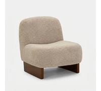 Fauteuil Japandi en tissu bouclette pour salon Kyoto Poise