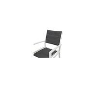 Fauteuil Jardin Alu/Textilène Rembourré Brazil / Canaries - Phoenix - Blanc / Gris Foncé