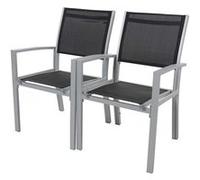 Fauteuil jardin Alu/Textilène "Tropic" - Phoenix - Noir - Lot de 2 6 G