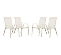 Fauteuil jardin Textilène ""Cordoba"" - Phoenix - Écru - Lot de 4