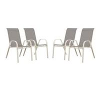 Habitat et Jardin - Fauteuil jardin Cordoba Phoenix Textilène Gris clair Lot de 4