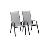 Fauteuil jardin Textilène [ ]Cordoba[ ] - Phoenix - Gris foncé/Argenté - Lot de 4