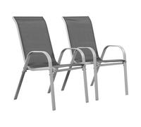 Fauteuil jardin Textilène ""Cordoba"" - Phoenix - Gris foncé - Lot de 2