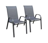 Fauteuil jardin textilène ""Cordoba"" - Phoenix - Lot de 2 - Anthracite