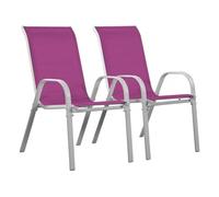 Fauteuil jardin Textilène "Cordoba" - Phoenix - Rose - Lot de 2