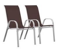 Habitat et Jardin - Lot de 2 Fauteuils jardin Cordoba/Phoenix - Textilène/acier accoudoirs - Taupe