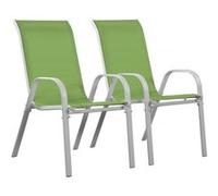 Habitat et Jardin – Fauteuils jardin Cordoba/Phoenix – Textilène/acier, accoudoirs – Lot 2 Vert