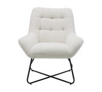 Fauteuil Kami blanc effet laine bouclette