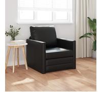 vidaXL Fauteuil-lit au sol 2-en-1 Noir 74x77x81 cm Simili cuir