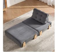 Fauteuil lit convertible 1 place EVRYAE 90 x 86 x 84 cm style scandinave gain de place en corduroy gris foncé