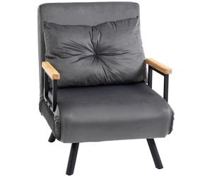 Fauteuil-lit HOMCOM, canapé 1 place convertible, fauteuil relax avec coussin de dossier