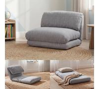 Fauteuil-lit HWC-E68, Canapé-lit Fauteuil fonctionnel Fauteuil pliant Fauteuil relax, tissu/textile ~ gris clair