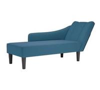 Fauteuil long avec accoudoir droit bleu velours
