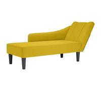 vidaXL Fauteuil long avec accoudoir droit jaune velours