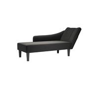 vidaXL Fauteuil long avec accoudoir droit noir tissu