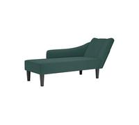 vidaXL Fauteuil long avec accoudoir droit en velours vert foncé