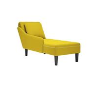 vidaXL Fauteuil Long avec Coussin et accoudoir Droit Jaune Velours, Fauteuil, Fauteuil de détente, Fauteuil Long rembourrée, Fauteuil de Salon