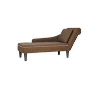 Fauteuil long avec coussin et accoudoir droit marron similicuir Marron G