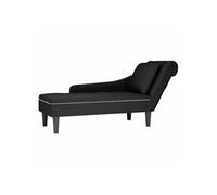 vidaXL Fauteuil long avec coussin et accoudoir droit noir velours, fauteuil, fauteuil de détente, fauteuil long rembourrée, 4009777 Noir G