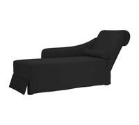 vidaXL Fauteuil long avec traversin et accoudoir droit noir velours