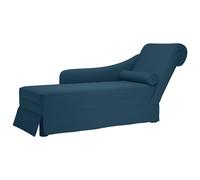 vidaXL Fauteuil long avec traversin et accoudoir droit bleu velours