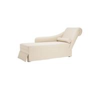 vidaXL Fauteuil long avec traversin et accoudoir droit rose lin
