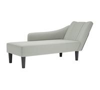 Fauteuil long en velours - vidaXL - Gris clair - 140x56x66 cm - Velours doux - Accoudoir droit - Capacité 110 kg