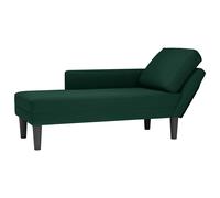 vidaXL Fauteuil long avec coussin et accoudoir droit velours vert foncé