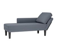 vidaXL Fauteuil long 4009808 avec coussin et accoudoir droit velours gris foncé