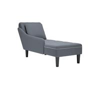 vidaXL Fauteuil long et coussin et accoudoir droit gris foncé velours