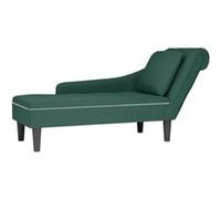 vidaXL Fauteuil long et coussin et accoudoir droit vert foncé velours