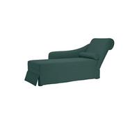 vidaXL Fauteuil long et traversin accoudoir droit vert foncé velours